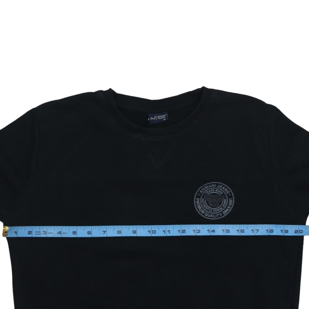 Armani Jeans Men's Black Crew Neck Logo Sweatshirt Size M