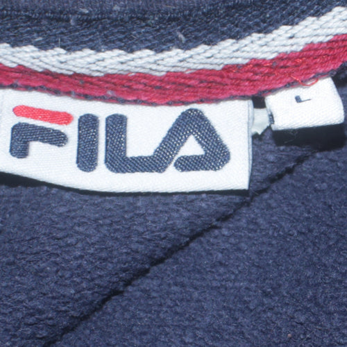 Fila Men's Blue Logo Pullover Sweatshirt Size L Regular Fit