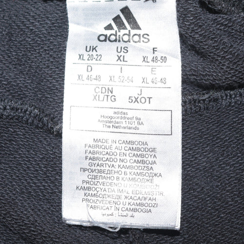 Adidas Women Black XL Jogger Sweatpants with Logo Print