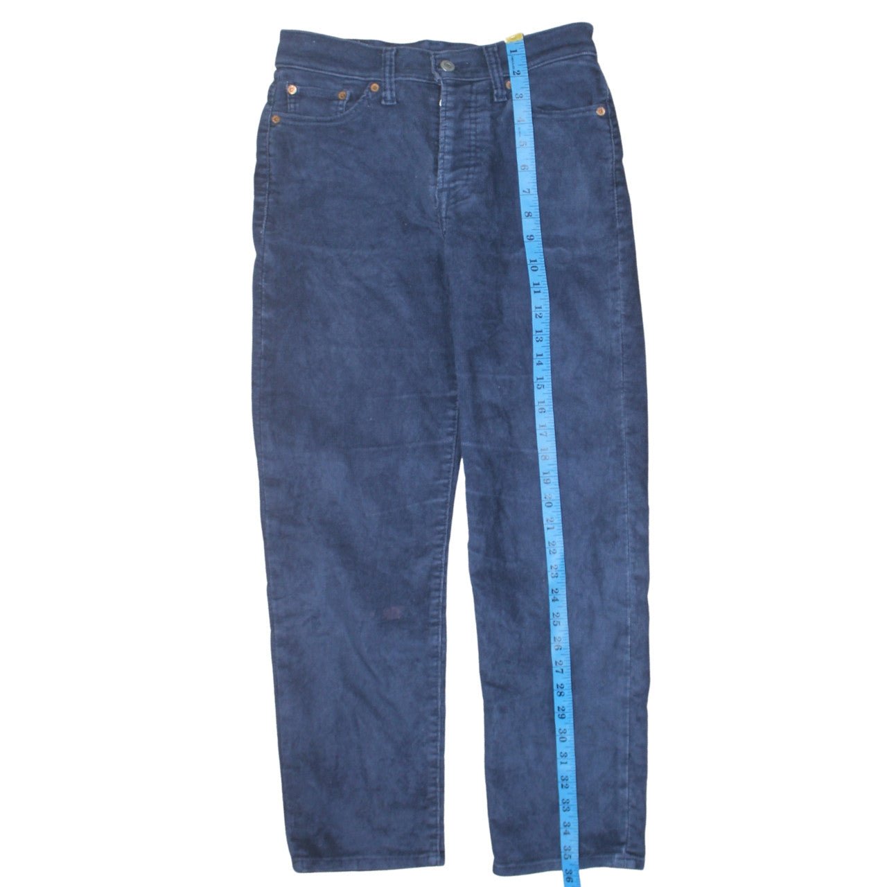 Levi's Women's Blue Corduroy Wedgie Straight Trousers Size 26