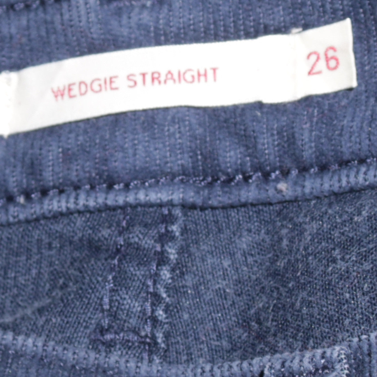 Levi's Women's Blue Corduroy Wedgie Straight Trousers Size 26