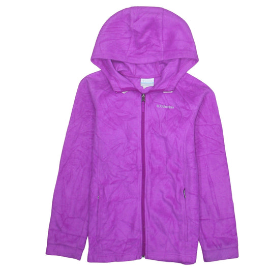 Columbia Girls Purple Fleece Full Zip Hooded Jacket Size L