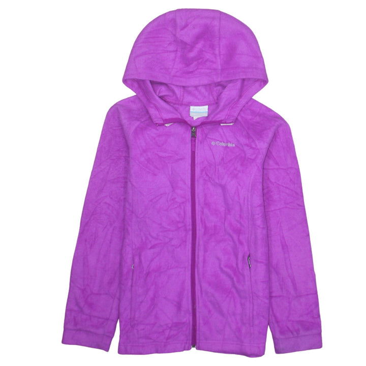 Columbia Girls Purple Fleece Full Zip Hooded Jacket Size L