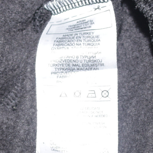 Adidas Women Black Pullover Hoodie Size 10 Relaxed Fit Cotton Sweatshirt