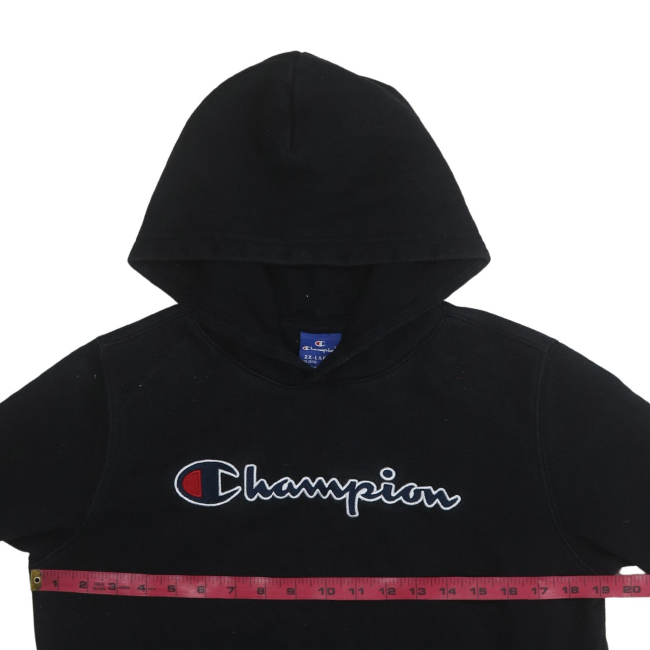 Champion Boys Black Pullover Hoodie XL 15-16 Years Classic Logo Cotton Blend