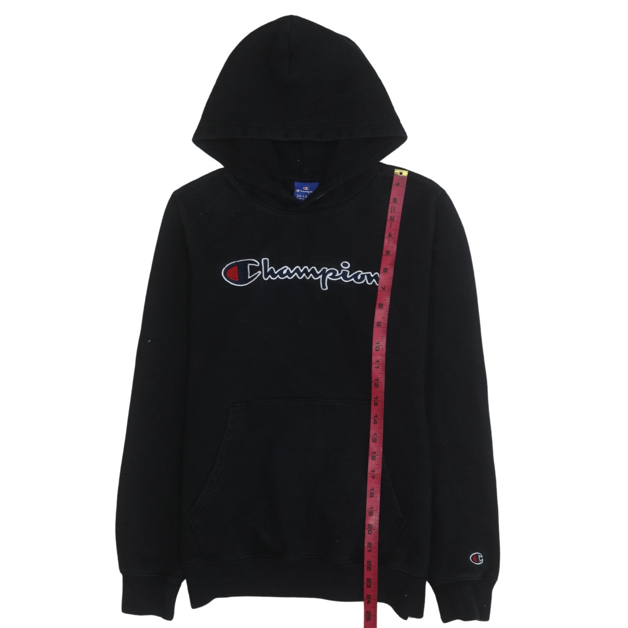 Champion Boys Black Pullover Hoodie XL 15-16 Years Classic Logo Cotton Blend