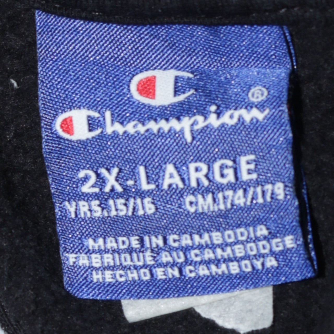 Champion Boys Black Pullover Hoodie XL 15-16 Years Classic Logo Cotton Blend