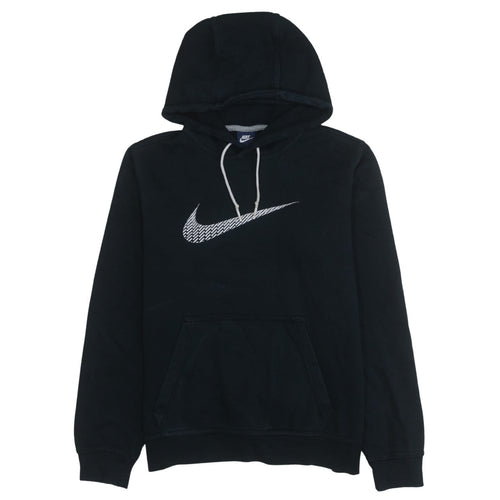 Nike Mens Black Medium Pullover Hoodie with Logo Graphic Print