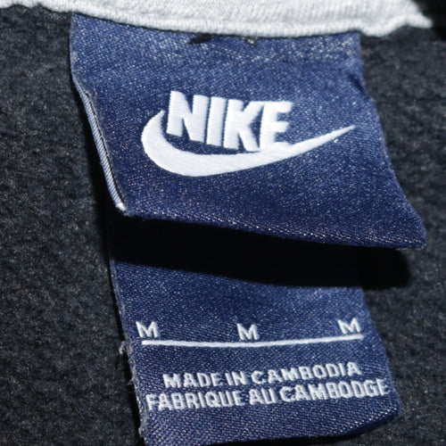 Nike Mens Black Medium Pullover Hoodie with Logo Graphic Print