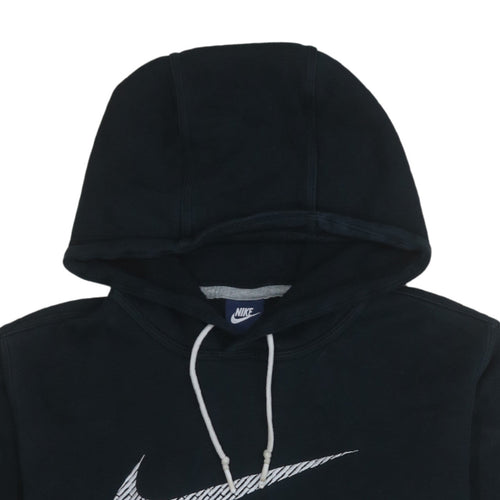 Nike Mens Black Medium Pullover Hoodie with Logo Graphic Print