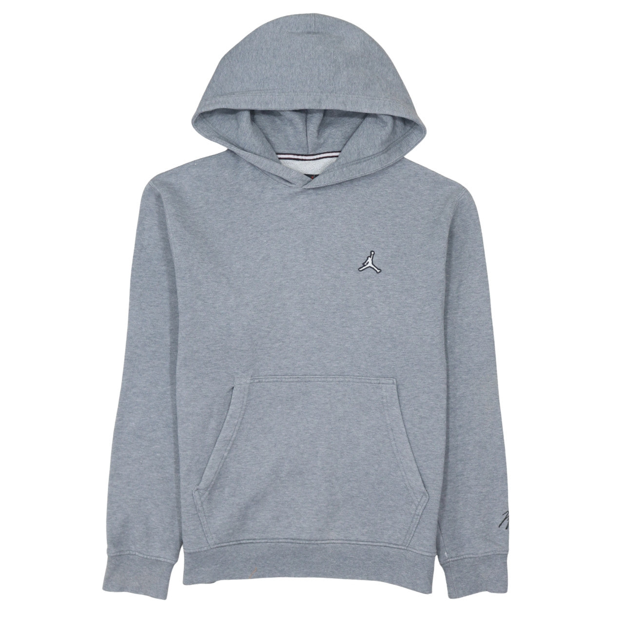 Jordan Men Grey Pullover Hoodie L Regular Fit Fleece Logo Sportswear