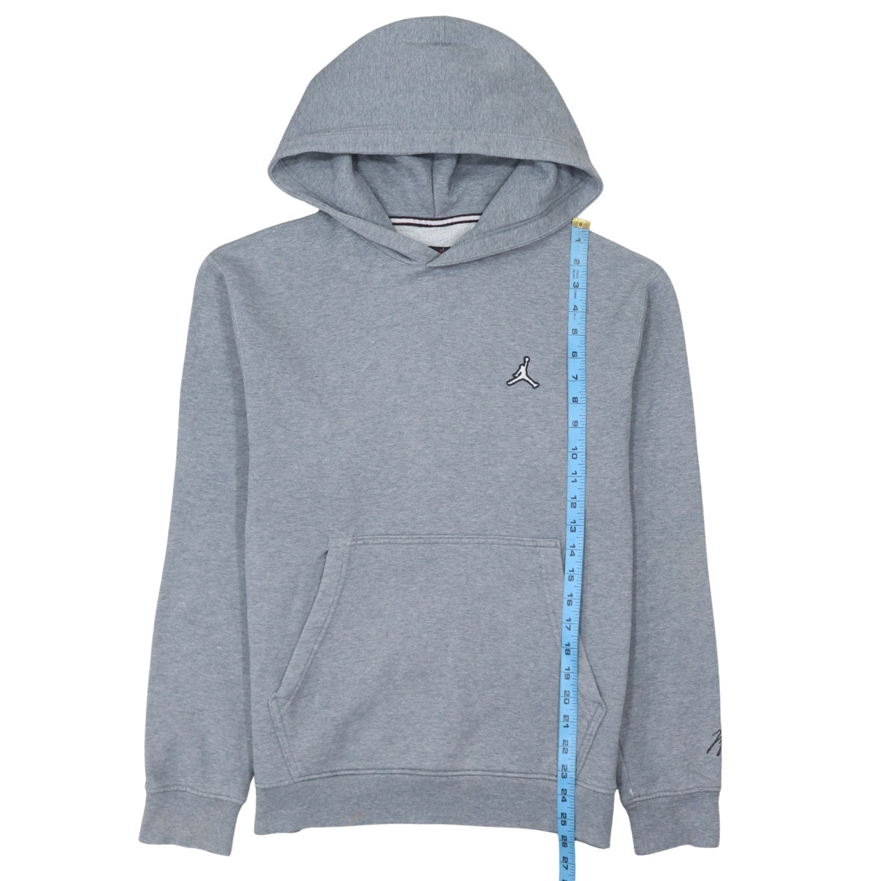 Jordan Men Grey Pullover Hoodie L Regular Fit Fleece Logo Sportswear