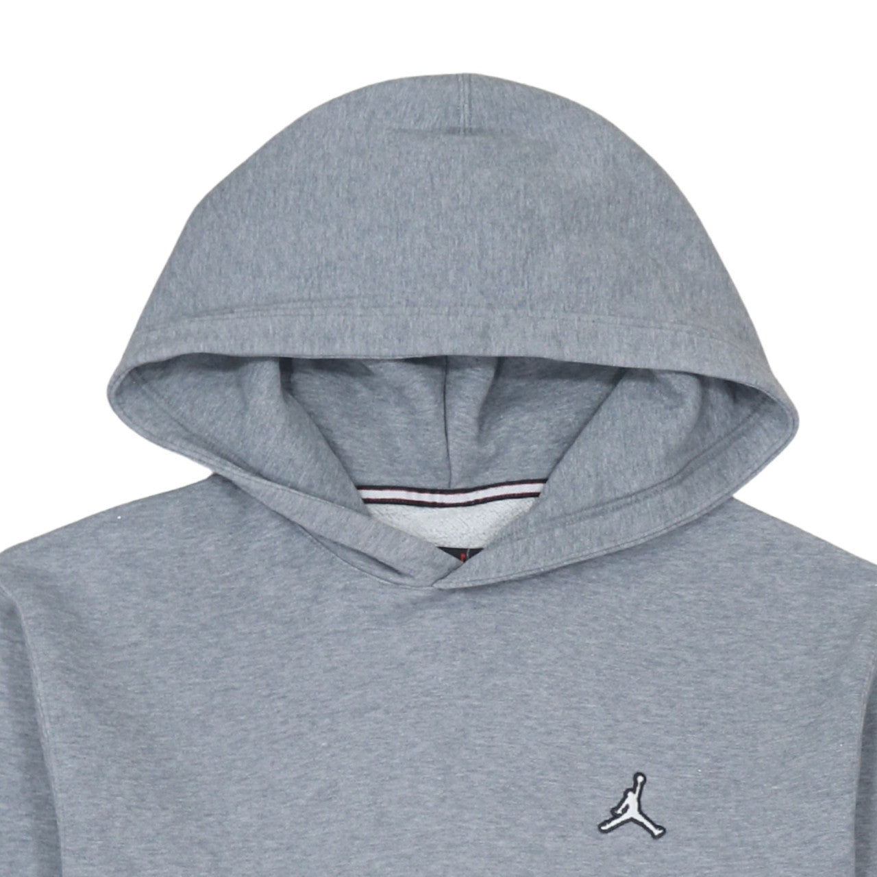 Jordan Men Grey Pullover Hoodie L Regular Fit Fleece Logo Sportswear