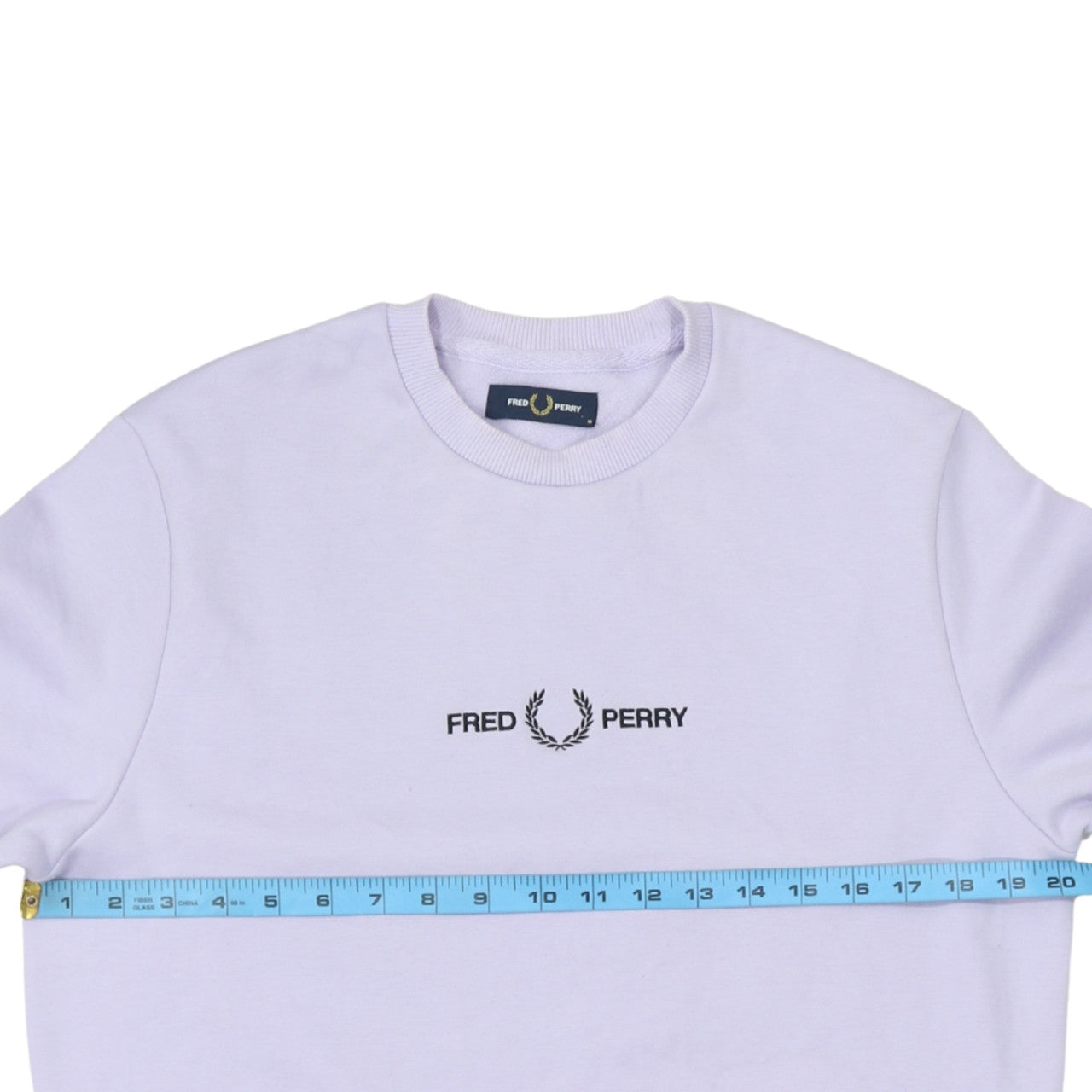 Fred Perry Women's Lilac Cotton Sweatshirt M Crew Neck Logo Pullover