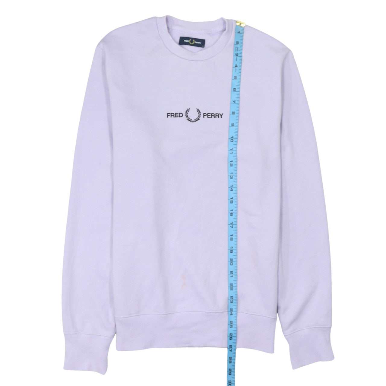 Fred Perry Women's Lilac Cotton Sweatshirt M Crew Neck Logo Pullover