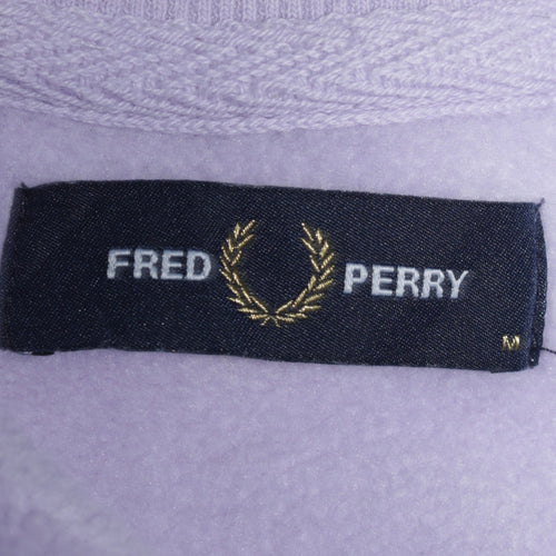 Fred Perry Women's Lilac Cotton Sweatshirt M Crew Neck Logo Pullover