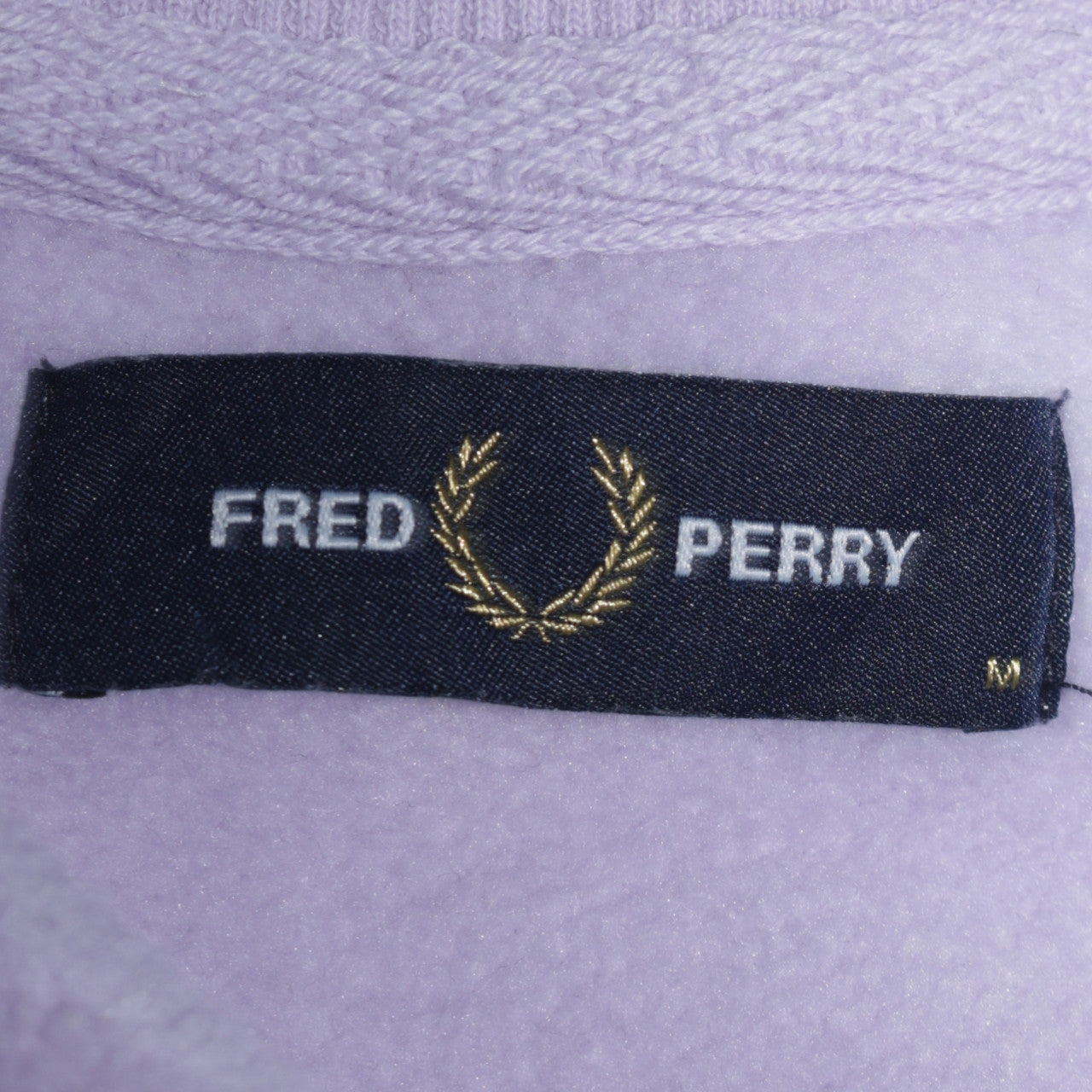 Fred Perry Women's Lilac Cotton Sweatshirt M Crew Neck Logo Pullover