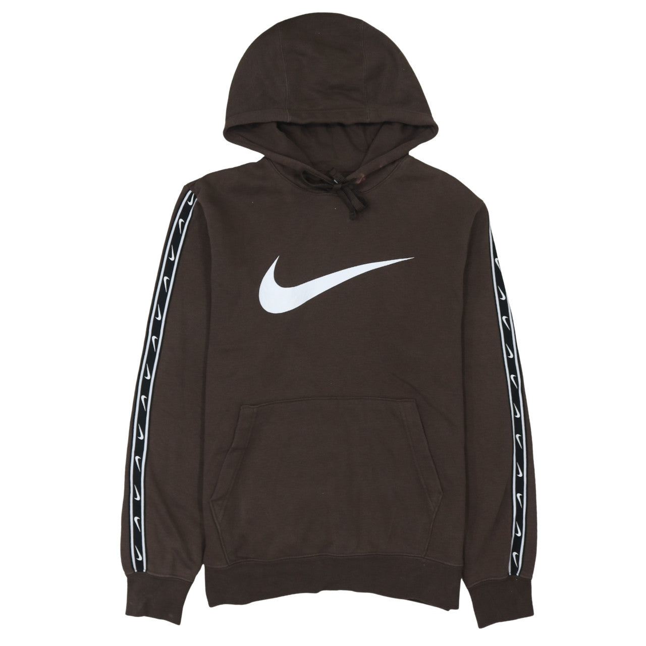 Nike Men's Brown Pullover Hoodie Small Logo Sleeve Graphic