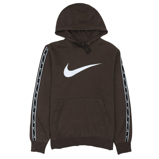 Nike Men's Brown Pullover Hoodie Small Logo Sleeve Graphic