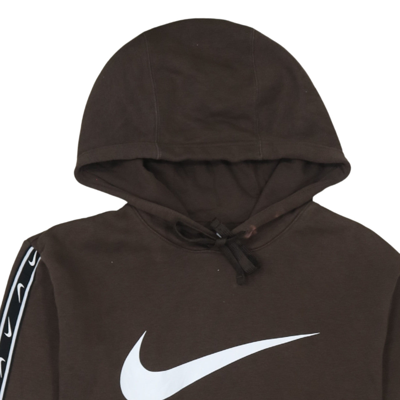 Nike Men's Brown Pullover Hoodie Small Logo Sleeve Graphic