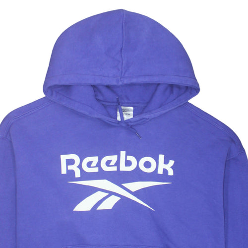 Reebok Women's Purple Pullover Hoodie Size 20W Relaxed Fit Logo Sweatshirt