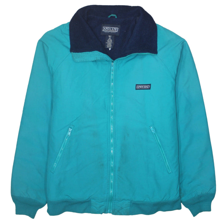 Lands' End Men's Blue Windbreaker Jacket M Tall Outdoor Nylon Lined