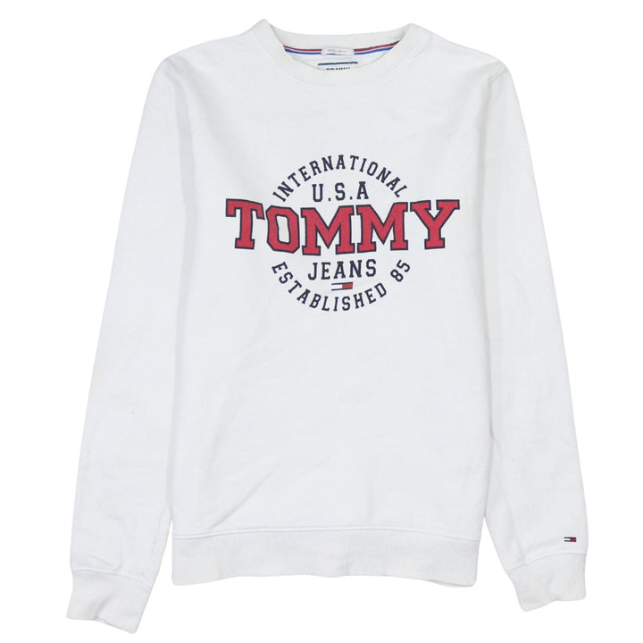 Tommy Jeans Men's White Logo Sweatshirt Regular Fit M