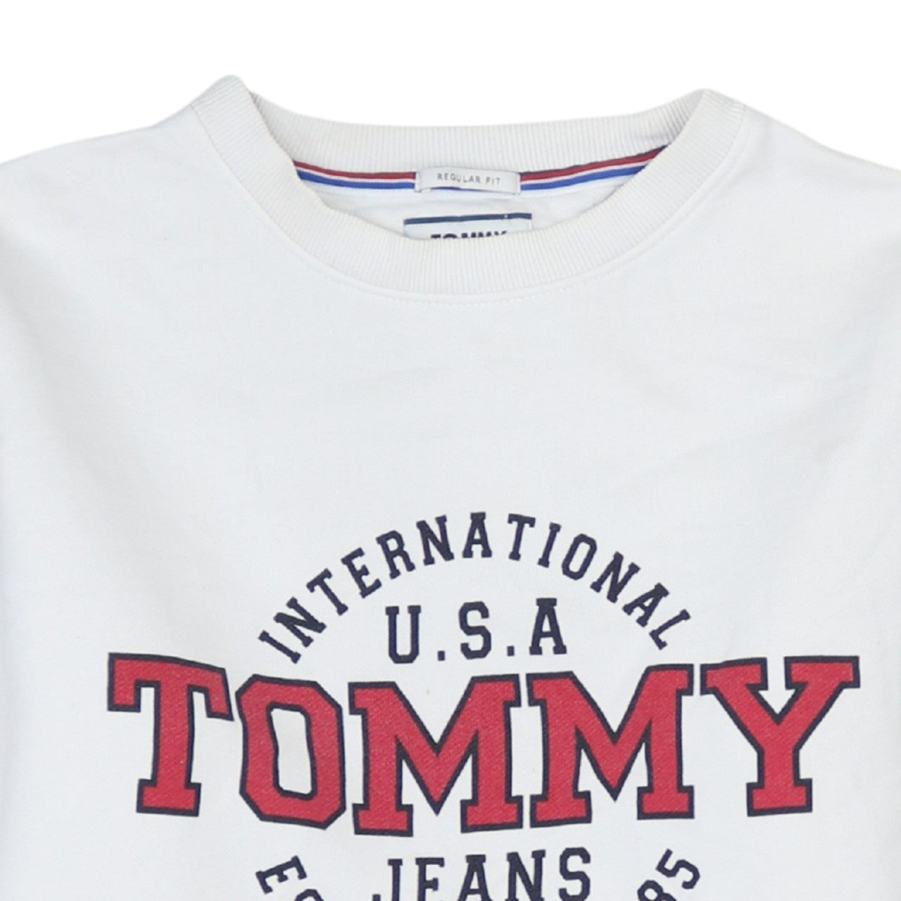 Tommy Jeans Men's White Logo Sweatshirt Regular Fit M
