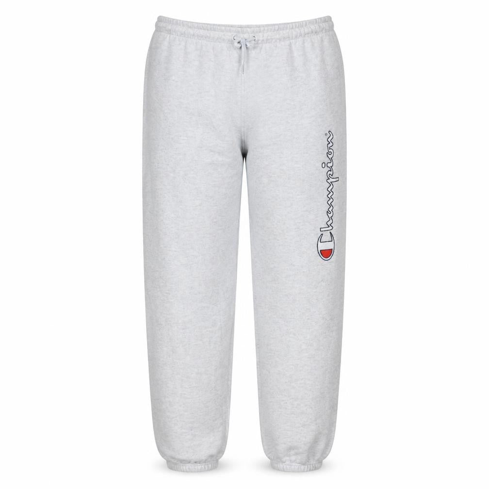 Front view of Champion Men’s Grey XL Sweatpants Logo Joggers