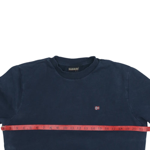 Napapijri Men's Blue Pullover Sweatshirt Medium Crew Neck Classic Style