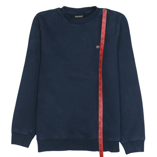 Napapijri Men's Blue Pullover Sweatshirt Medium Crew Neck Classic Style