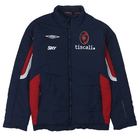 Umbro Men’s Blue Cagliari Calcio Full Zip Puffer Jacket Size L