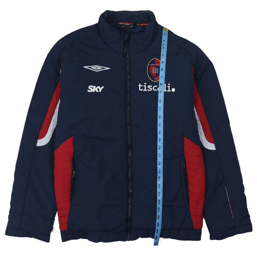 Umbro Men’s Blue Cagliari Calcio Full Zip Puffer Jacket Size L