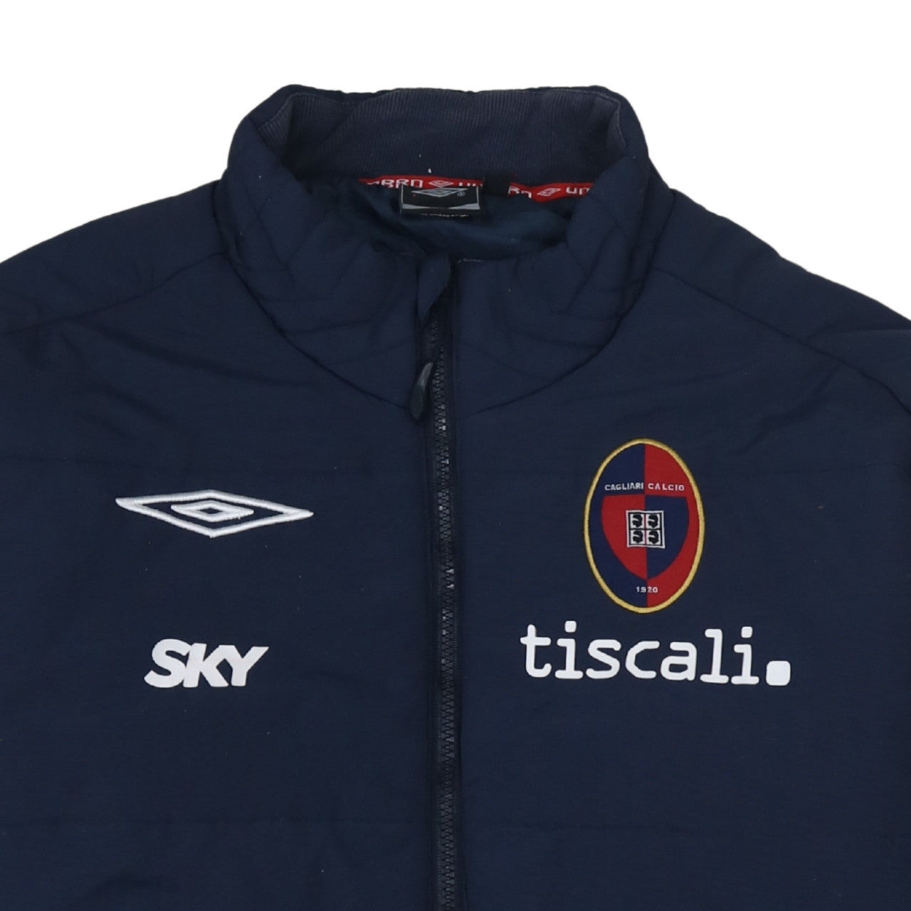 Umbro Men’s Blue Cagliari Calcio Full Zip Puffer Jacket Size L