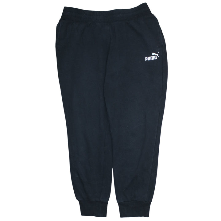 Puma Women Black Jogger Sweatpants Size M Fleece Elastic Waist