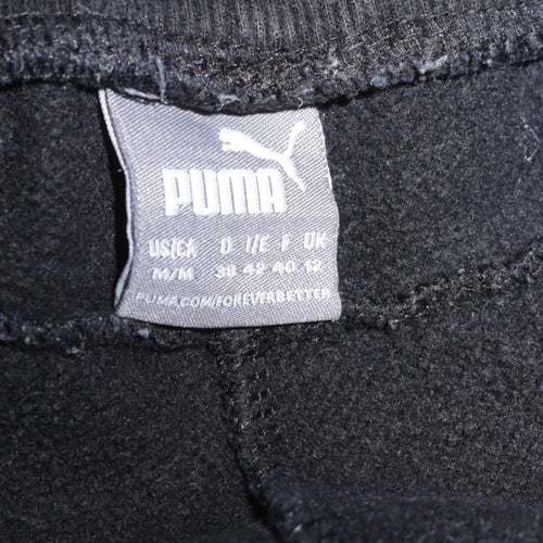 Puma Women Black Jogger Sweatpants Size M Fleece Elastic Waist