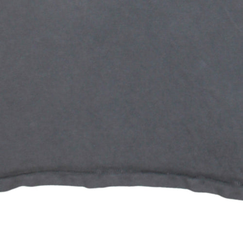 Napapijri Men's Grey Long Sleeve Polo Shirt Size L Cotton Embroidered