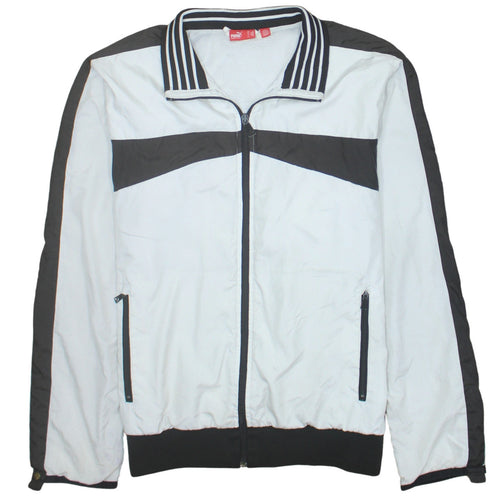 Puma Men's White Black Bomber Jacket Size M Full Zip Sports Style