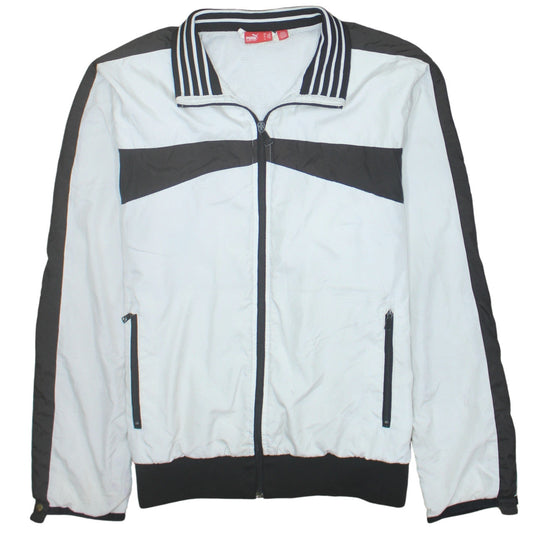 Puma Men's White Black Bomber Jacket Size M Full Zip Sports Style