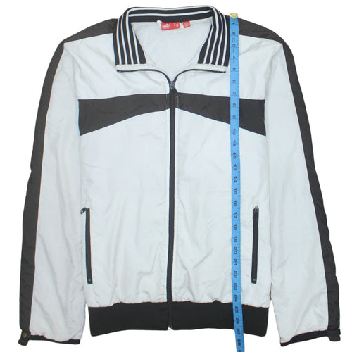 Puma Men's White Black Bomber Jacket Size M Full Zip Sports Style