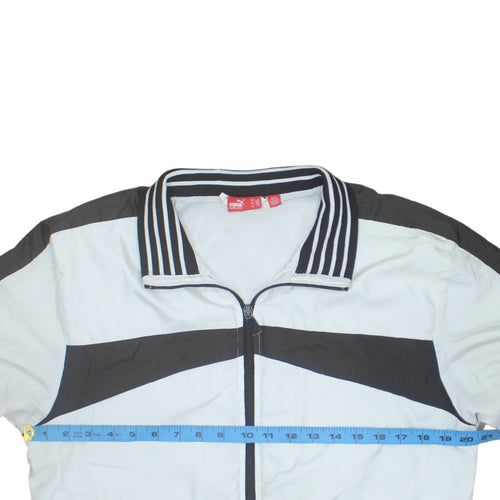 Puma Men's White Black Bomber Jacket Size M Full Zip Sports Style