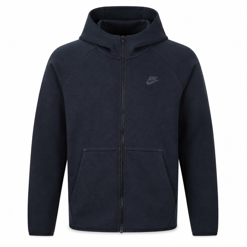 Front view of Nike Men's Black Full Zip Hoodie Sweatshirt, size M, Regular Fit