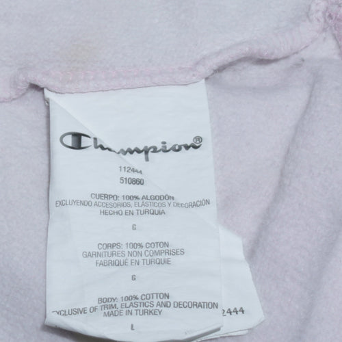 Champion Womens Pink Large Pullover Hoodie