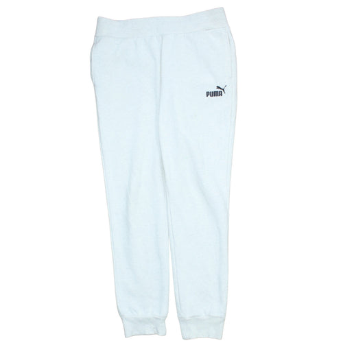 Puma Women White Jogger Sweatpants Size 12 Cotton Blend