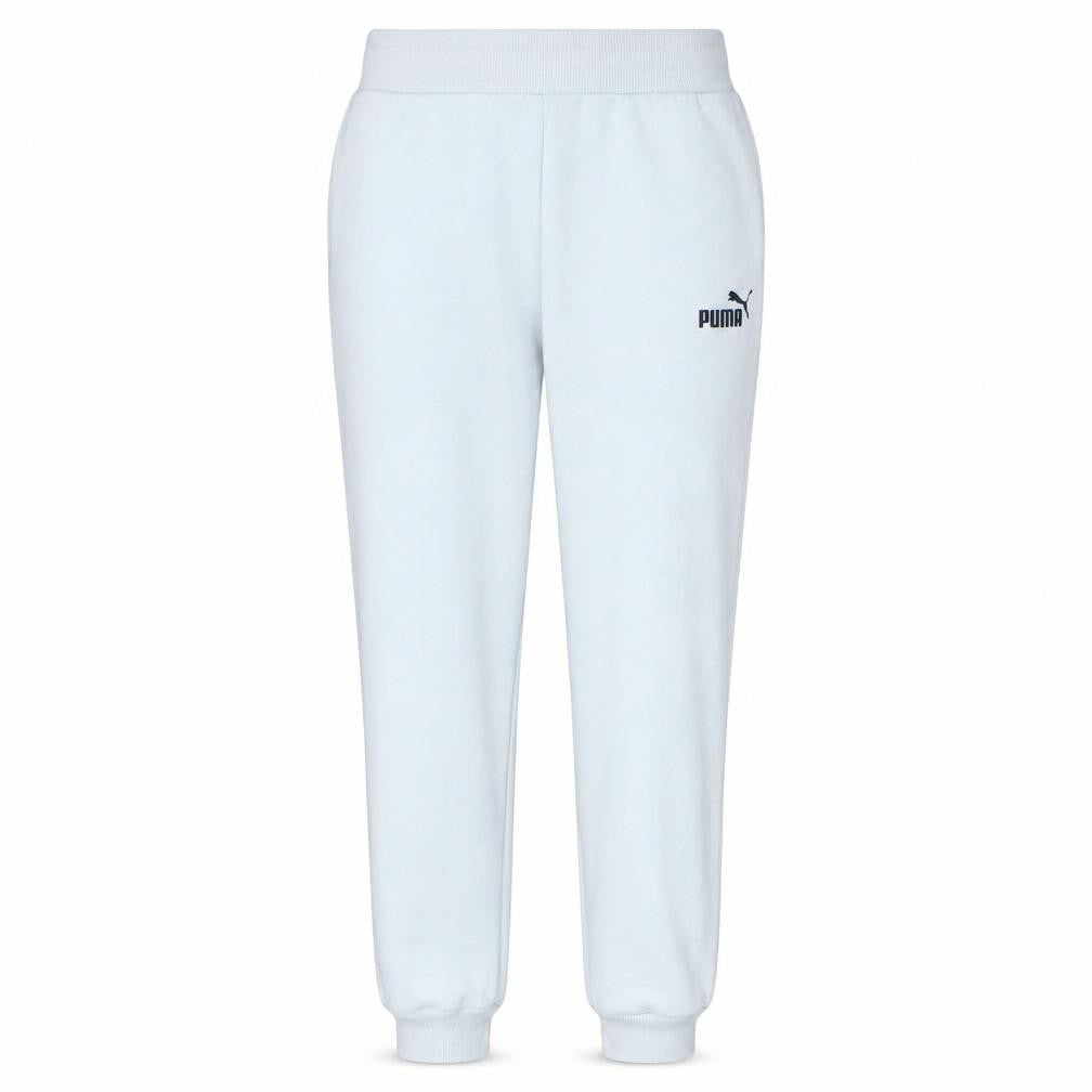 Front view of Puma Women White Jogger Sweatpants, size 12, Cotton Blend