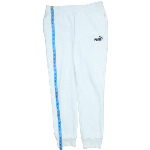 Puma Women White Jogger Sweatpants Size 12 Cotton Blend