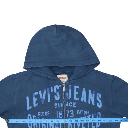 Levi’s Boys Blue Full Zip Hoodie Age 14 – 100% Cotton Graphic Print Casual Top