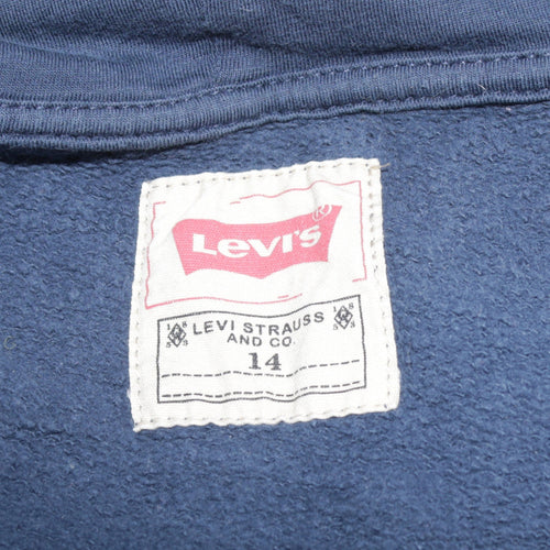 Levi’s Boys Blue Full Zip Hoodie Age 14 – 100% Cotton Graphic Print Casual Top