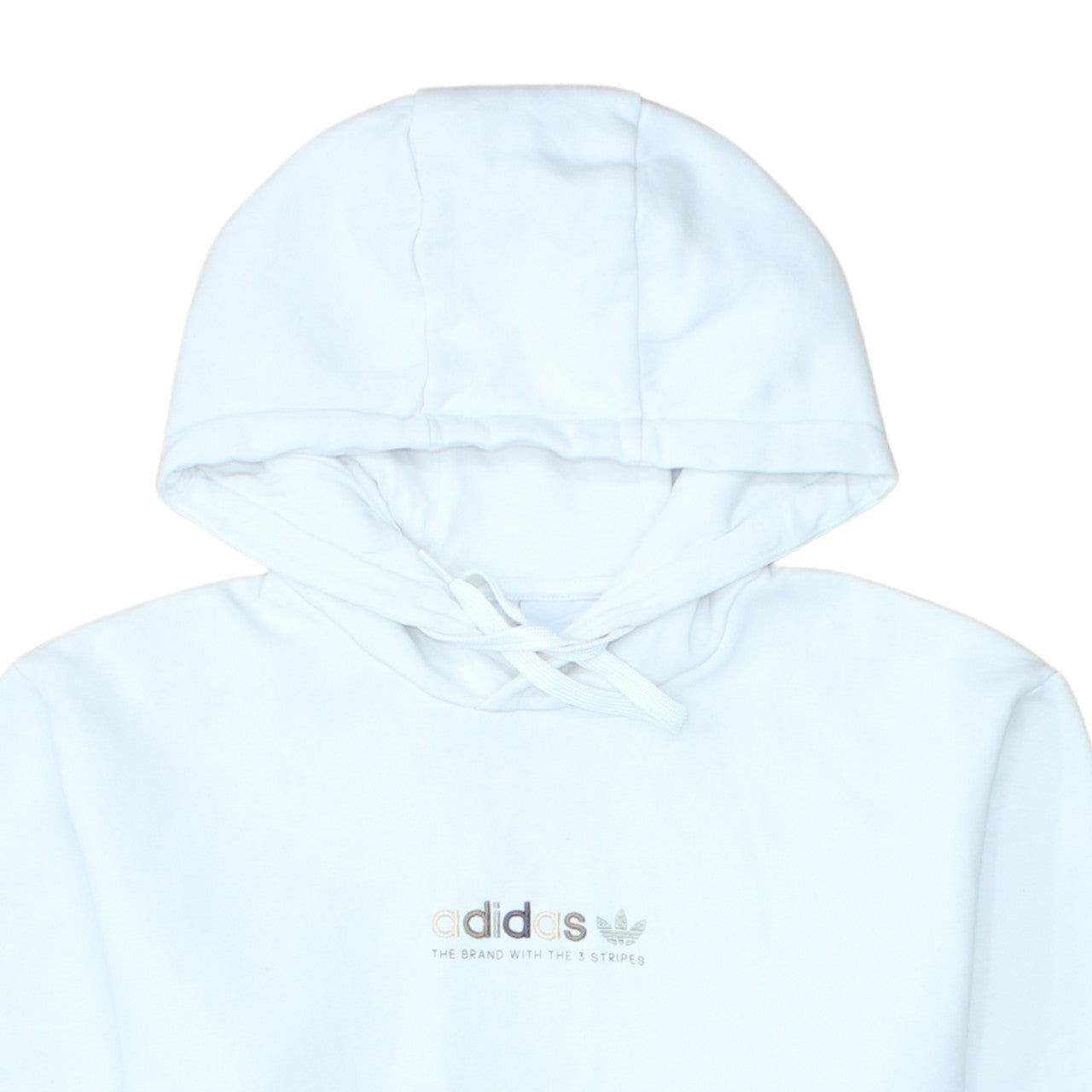 Adidas Womens White Pullover Hoodie Small Logo Cotton Blend Casual