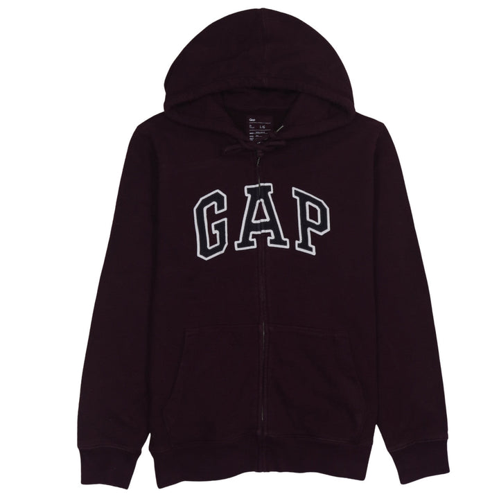 GAP Men's Brown Full Zip Hoodie L Cotton College Style
